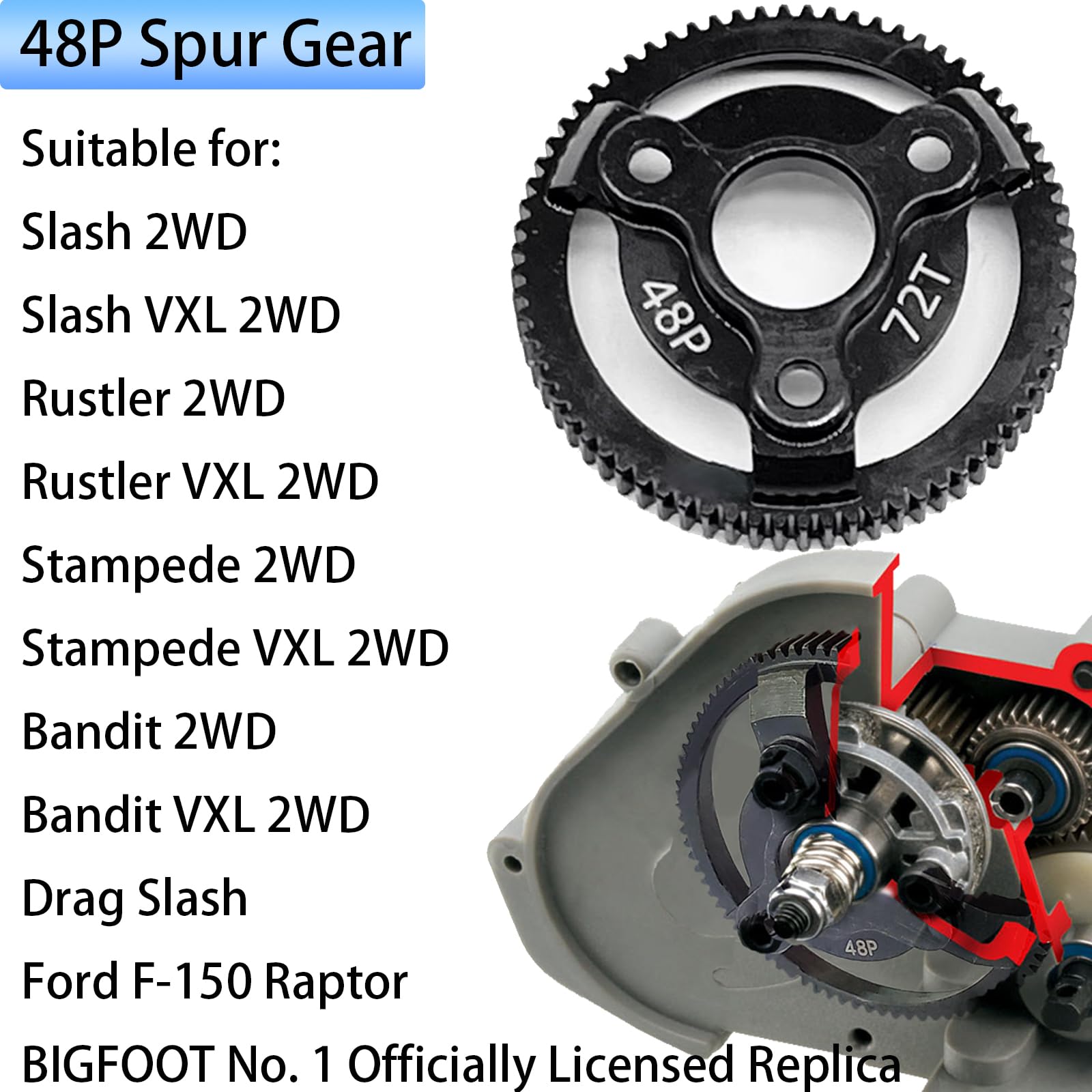 Amazon.com: RC 48P 72T Spur Gear Hardened Steel Spur Gear